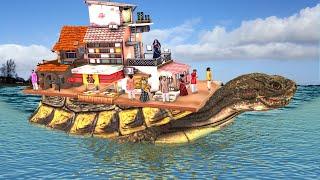 Giant Tortoise Boat House Jadui Tortoise Wooden House Hindi Kahani Hindi Moral Stories Comedy Video