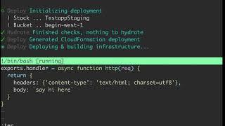 demo of getting a single http function deployed with arc.codes using cloudformation