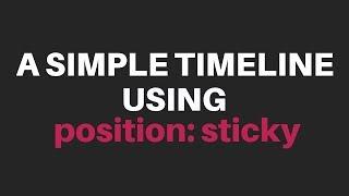 A Simple Timeline using Position Sticky