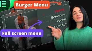 FULL-SCREEN MENU (OFF-CANVAS) with ANIMATED BURGER - Elementor Wordpress Tutorial Flex Container