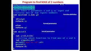 Actual parameters and Formal parameters in C Programming