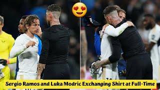  Sergio Ramos and Luka Modric Exchanging Shirt at Full-Time during Real Madrid vs Sevilla