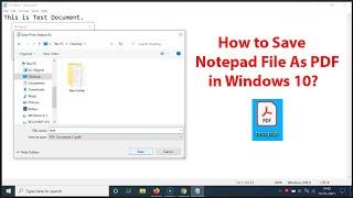 How to Save Notepad File As PDF in Windows 10?