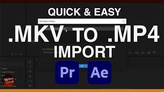 HOW TO IMPORT MKV FILES INTO PREMIERE PRO OR AFTER EFFECTS | MOTION SINGH | TIPS & TRICKS