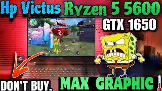 Hp Victus Ryzen 5 5600h+gtx1650 Free Fire Max Graphics Gaming Test Best Laptop Under 50k-60k in 2023