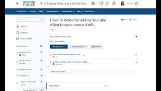 Adding a video to D2L using the Video and Audio tool