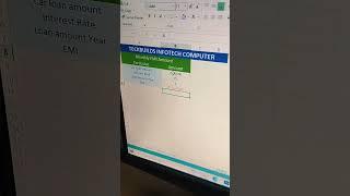कैलकुलेट Emi in Excel#emicalculator  #exceltricks #exceltutorial #excel #exceltips #shorts