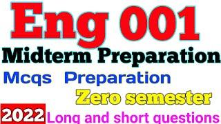 Eng001 Midterm Preparation | Eng001 Midterm subjective Preparation | English 001 Preparation