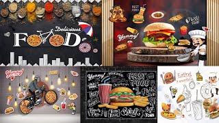 New Latest Fast Food Shop Wallpaper 2022 | 2022 #fast_food_wallpaper | buy flex fast food wallpaper