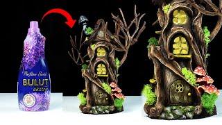 How I Turned a Bottle into a Fairy Tree House Lamp - Recycling Craft Ideas