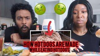 HOW HOTDOGS ARE MADE REACTION WHILE EATING HOTDOGS CHALLENGE