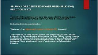 Splunk Core Certified POWER User-SPLK-1002 & Interview Q&A-free coupon for the Udemy course