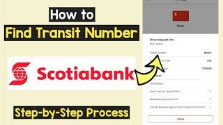 Find Transit Number Scotiabank | Scotiabank Transit Number View App | Scotiabank Direct Deposit Num.