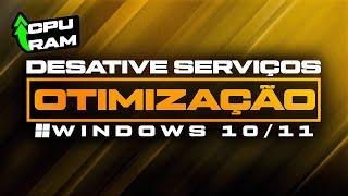 COMO OTIMIZAR O PC DESATIVANDO SERVIÇOS DO WINDOWS 10 OU 11 ! MAIS FPS NOS JOGOS E MENOS INPUT LAG !