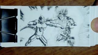 Super Saiyan Blue Goku Vs Golden Frieza Flipbook | Dragon Ball Super Flip book | Goku defeats Frieza