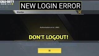 *NEW* Codm Activision Account Login Error | Don't Logout!