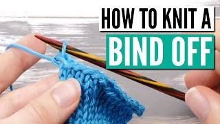 How to bind off knitting stitches for beginners  - Step by step tutorial (+slow mo)
