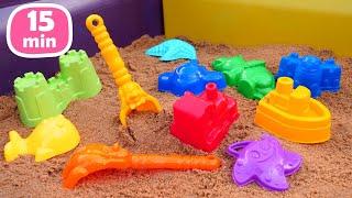 Песочница - Лепим машинки из песка! Игры для детей на улице