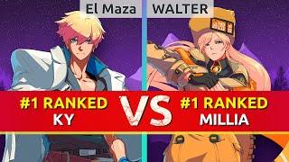 GGST ▰ El Maza | Dany (#1 Ranked Ky) vs WALTER (#1 Ranked Millia). High Level Gameplay