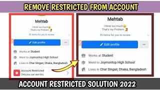 How To Remove Restrictions From Facebook Account | Account Restricted Only You Can See This 2022