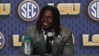 LSU linebacker Harold Perkins at SEC Football Media Days 2024