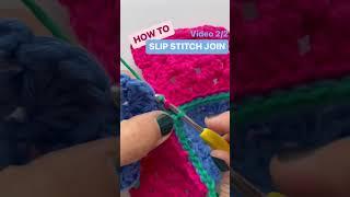 How to: Flat Slip Stitch to join Granny Square (part 2/2)