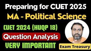 CUET PG 2024 | HUQP 18 | MA Political Science | MA International Relations | Question Analysis 