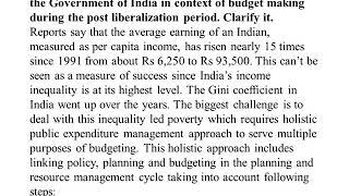 The public expenditure management is a challenge to the Government of India in context of budget