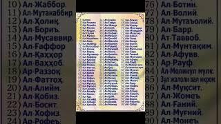 ALLOHning 99 go'zal ismlari albatta saqlab qo'ying ️ #nuriddindomla #rek #uzbek