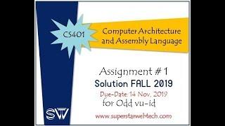 CS401 ASSIGNMENT 1 SOLUTION FALL 2019 (Odd vu-id) | SSWT