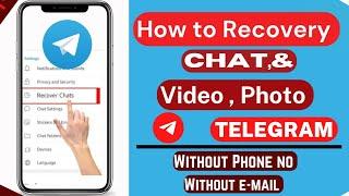 How To Recover Delete Telegram Channel & Group, Telegram Chat History Backup & Restore Kaise kare
