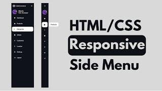 Build A Responsive Sidebar Menu in HTML, CSS, & Javascript - Beginner