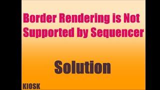 Blender(3.1) Solution Border Rendering is Not Supported by Sequencer