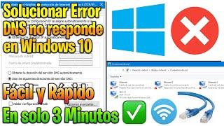 ERROR SERVIDOR DNS NO RESPONDE en Windows 10 ► Solucionar problemas de conexión a internet en tu PC.