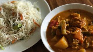 Vegetable Curry & Fried Bee Hoon (Rice Vermicelli noodles) - Vegetarian