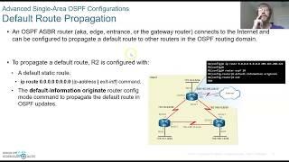 Chapter 10 Lecture: Default Routes and OSPF Timers