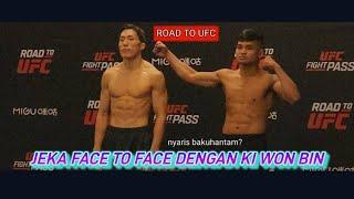 JEKA SARAGIH VS KI WON BIN ROAD TO UFC.  SESI WEIGHT IN DAN FACE TO FACE #ufc #roadtoufc