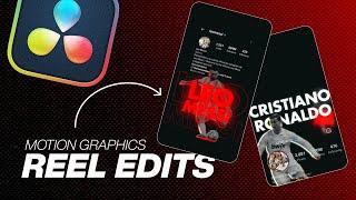 Reel Edit Motion Graphics DaVinci Resolve Tutorial - Ronaldo vs Messi