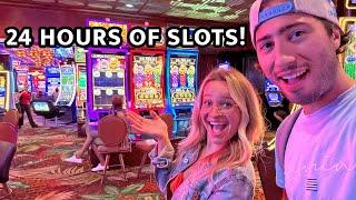 We Played Slots For 24 HOURS! (Las Vegas Slot Compilation)