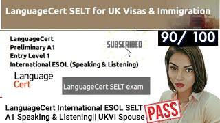 LanguageCert International ESOL SELT A1 Speaking & Listening|| UKVI Spouse Visa Test || 2023 Test 1