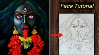 Maa kali face drawing # Maa kali drawing # Drawing tutorial # Happy Diwali 2020 