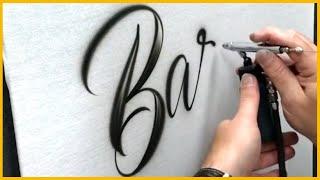 SATISFYING AND RELAXING VIDEO COMPILATION (AIR BRUSH CALLIGRAPHY ASMR)