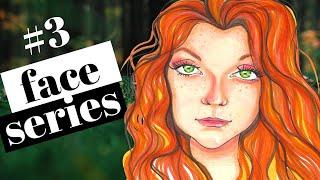 How to DRAW & SHADE a Whimsical Scottish Face with Freckles in Copic Markers | Whimsical Women #3