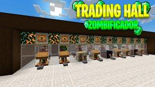 TRADING HALL MINECRAFT BEDROCK 1.19 | ZOMBIFICADOR ESMERALDAS INFINITAS