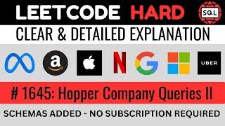 Leetcode HARD 1645 - RECURSIVE CTE SQL Explained - Hopper Company Queries 2 | Everyday Data Science