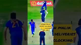 umran malik fastest deliveries in cricket clocking over 160 kmph #cricket #india #shorts #msdhoni