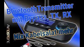 Bluetooth Transmitter mit Bypass, TX & RX, nix Kabelsalat mehr :)