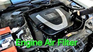 How to replace Air Filter on Mercedes Benz E350 2005 to 2009 M272 2.5 or  3.5 V6 or any M272 Engine