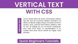 Vertical Text With CSS | CSS Beginners Tutorial | CSS Tips and Tricks
