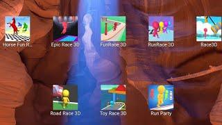 Fun Race 3d, Run Race 3d, Road Race 3d, Epic Race 3d, Toy Race 3d, Run Party, Horse Race 3d, Race 3D